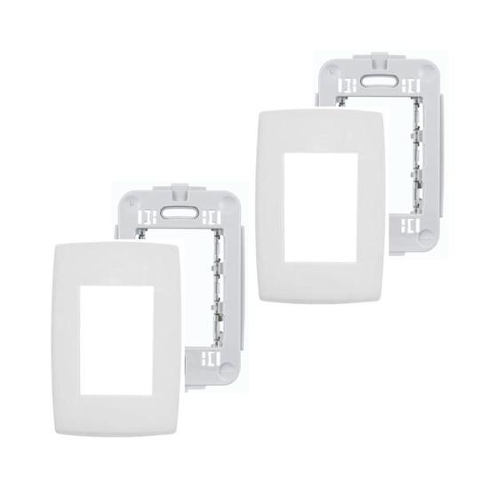 Imagem de 2 Placas Espelhos 4x2 3 mód. Branco Legrand Pial Plus 618503