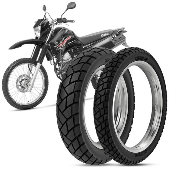 Imagem de 2 Pneu Moto Yamaha Xtz 250 Lander Rinaldi 120/80-18 62s 90/90-21 54s R34