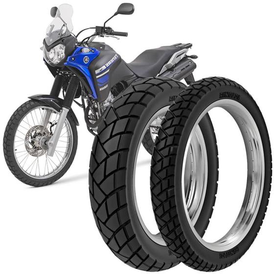 Imagem de 2 Pneu Moto Yamaha Xtz 250 Tenere Rinaldi 120/80-18 62s 90/90-21 54s R34
