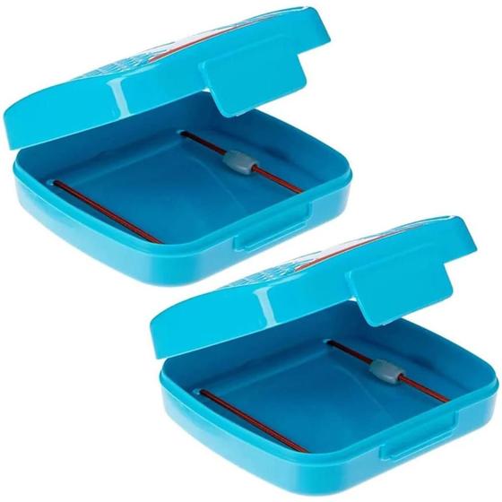Imagem de 2 Porta Cotonetes Portátil Para Viagem Acessórios com Elástico Interno Azul Crippa