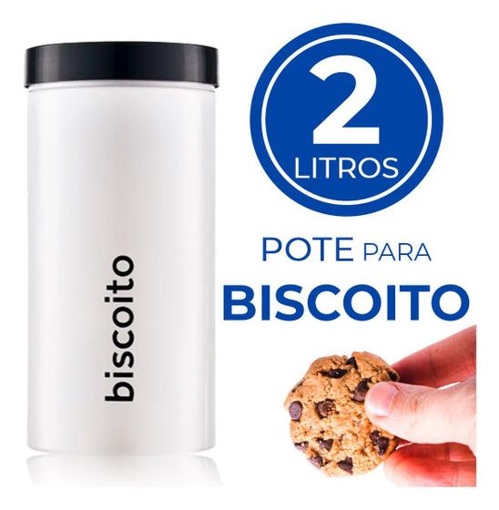 Imagem de 2 Pote Porta Mantimentos Biscoito Com Tampa D Rosca 2 Litros