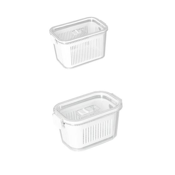Imagem de 2 Pote Slim Hermetico C/ Trava Cesto Multiuso 630ml 1780ml