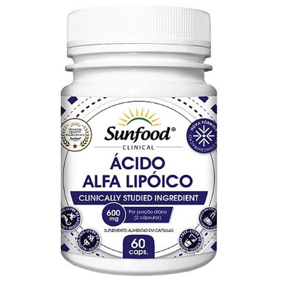 2 potes acido alfa lipoico 60 capsulas dose de 600mg sunfood Menor preço em 2 potes acido alfa lipoico 60 capsulas dose de 600mg sunfood