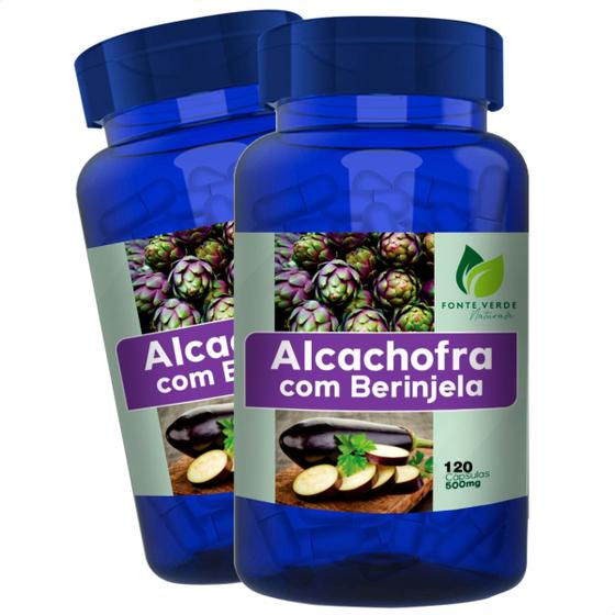 Imagem de 2 Potes Berinjela com Alcachofra 100% Natural Kit 240 Cáps - fonte Verde