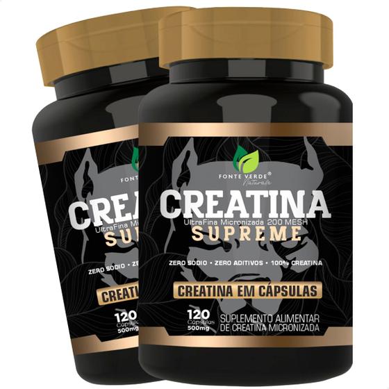Imagem de 2 Potes Creatina Supreme Kit 240 Cáps - Fonte Verde