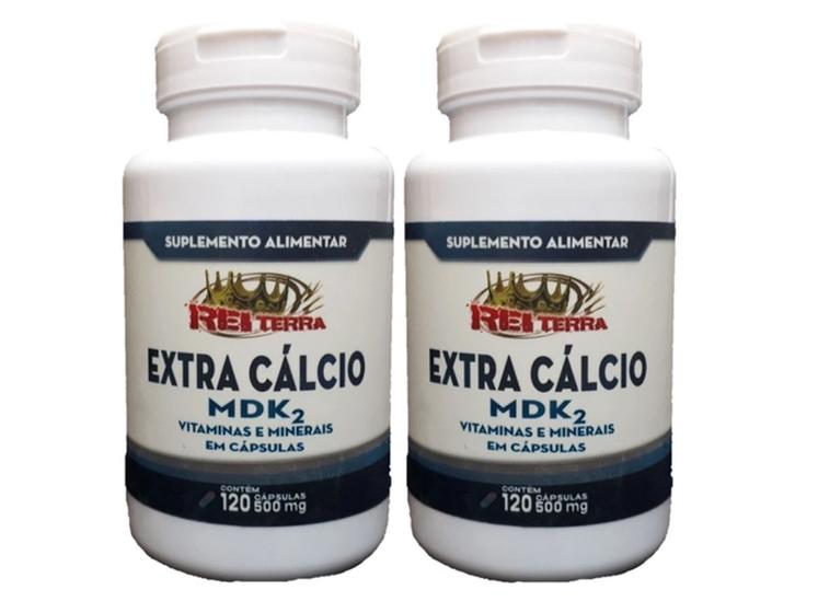 Imagem de 2 Potes de Extra Cálcio Mdk2 120 Cápsulas 500mg - Rei Terra