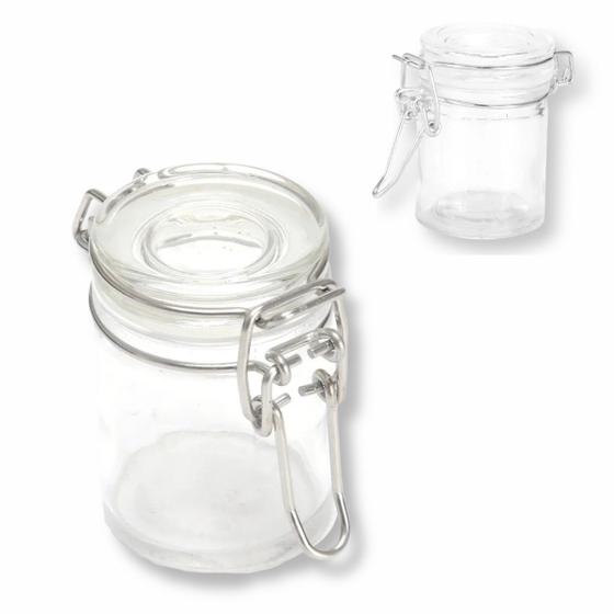 Imagem de 2 Potes Hermético de Vidro Porta Condimento Com Tampa 130ml