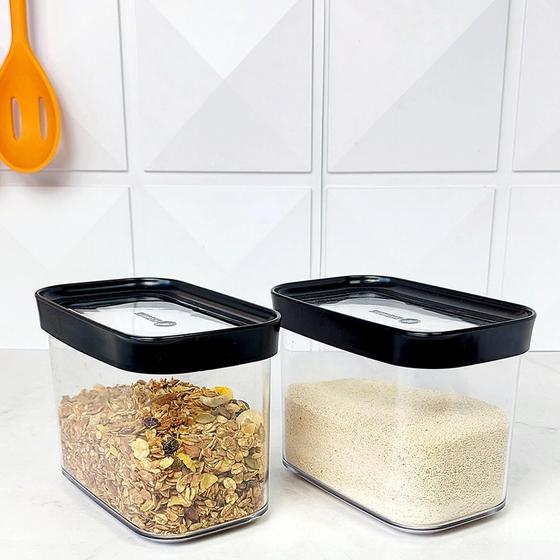 Imagem de 2 Potes herméticos 1000ml  Helsim