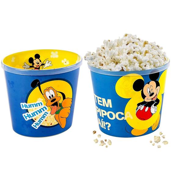 Imagem de 2 Potes para Pipoca Infantil do Mickey Balde Original 2 Litros