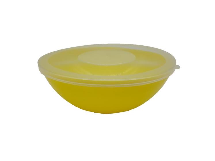 Imagem de 2 Potes Redondo Com Tampa Marmita Sobremesa 600 Ml Amarelo