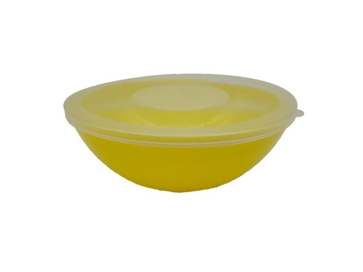 Imagem de 2 Potes Redondo Com Tampa Marmita Sobremesa 600 Ml Amarelo