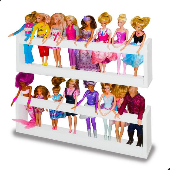 Imagem de 2 Prateleira organizadora bonecas Barbie brinquedo 60x20x7