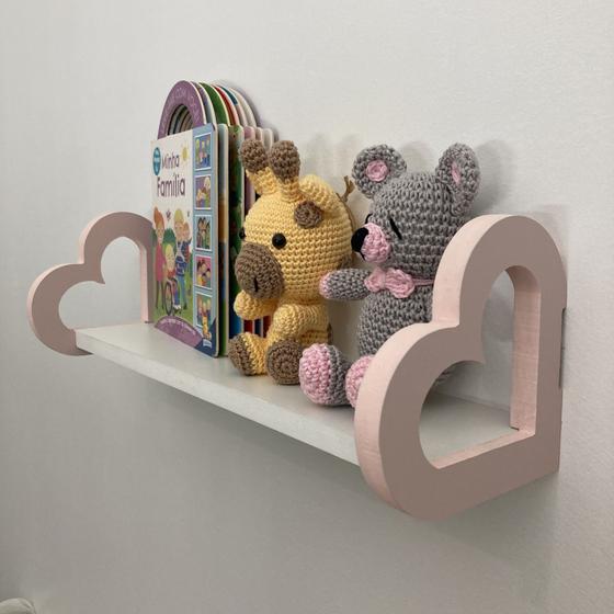 Imagem de 2 Prateleiras coração colorida quarto decoração infantil 60