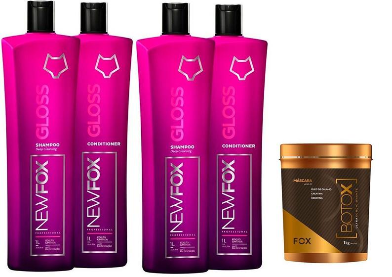 2 Progressivas New Fox Gloss + Botox Fox Fox Cosméticos Máscara de Festa Magazine Luiza