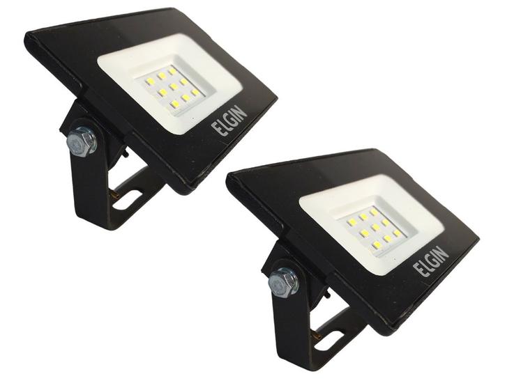 Imagem de 2 Projetores Led 10W 6500K Bivolt Branco Frio Refletor IP65