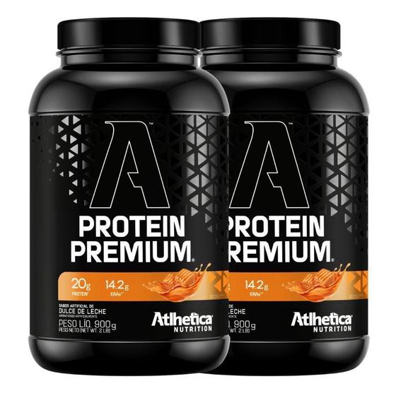 Imagem de 2 Proteina Premium Whey Isolado Doce De Leite 900G Atlhetica