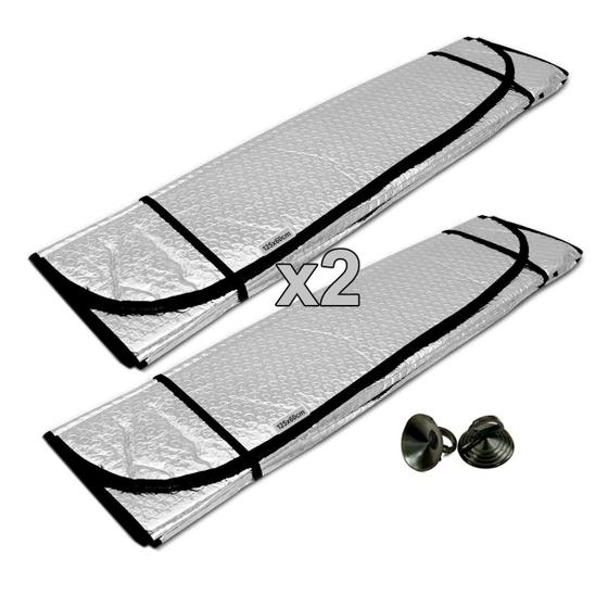 2 Protetor De Para-brisa Metálico Térmico Solar Com Ventosas Menor preço em 2 Protetor De Para-brisa Metálico Térmico Solar Com Ventosas