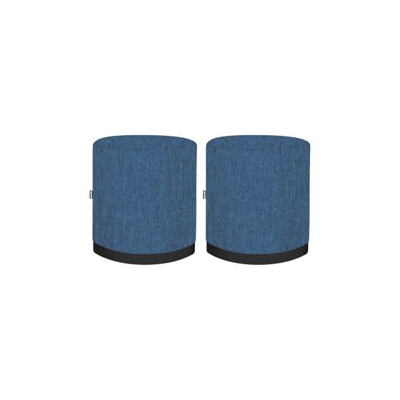 Imagem de 2 Puff Confortável Resistente Redondo Coliseu Azul