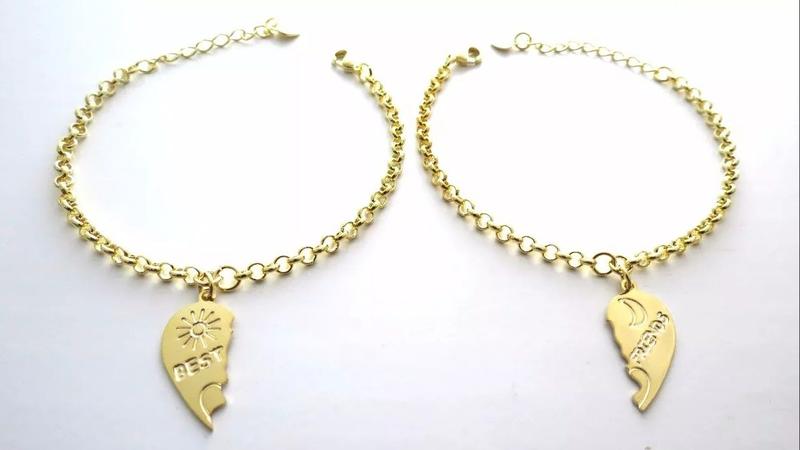 Imagem de 2 Pulseiras Amizade Best Friends Folheado a Ouro 18k