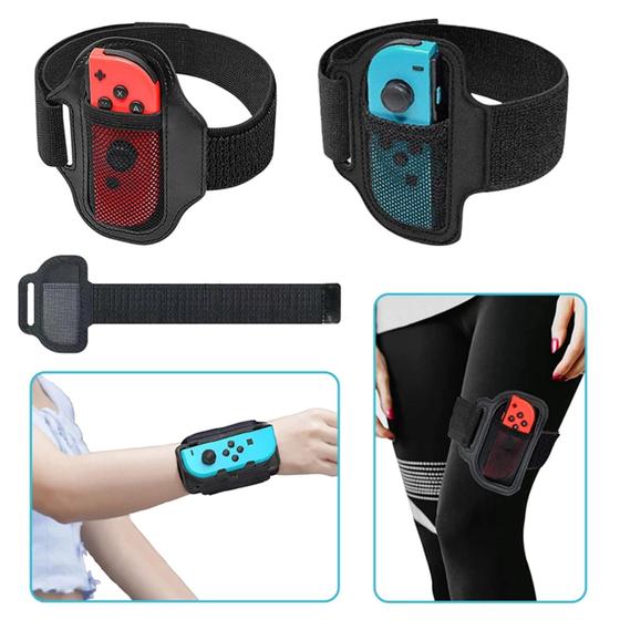 Imagem de 2 Pulseiras Faixa Strap Alça Perna Switch Esportes Joycon Compativel com Nintendo Switch ou Oled