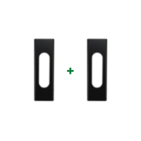 Imagem de 2 puxadores retangular adesivo para armários, box, portas e janelas de correr - Preto