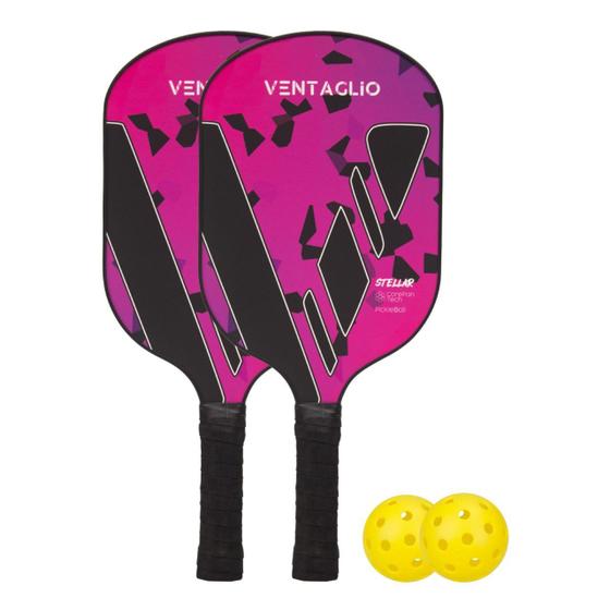 Imagem de 2 Raquetes de Pickleball Stellar + 2 Bolinhas