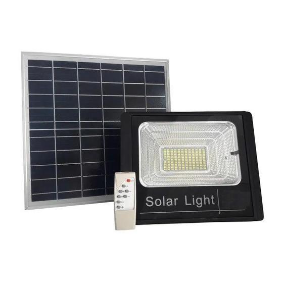 Imagem de 2 Refletor LED Solar 100w Energia Holofote Bateria Controle Remoto