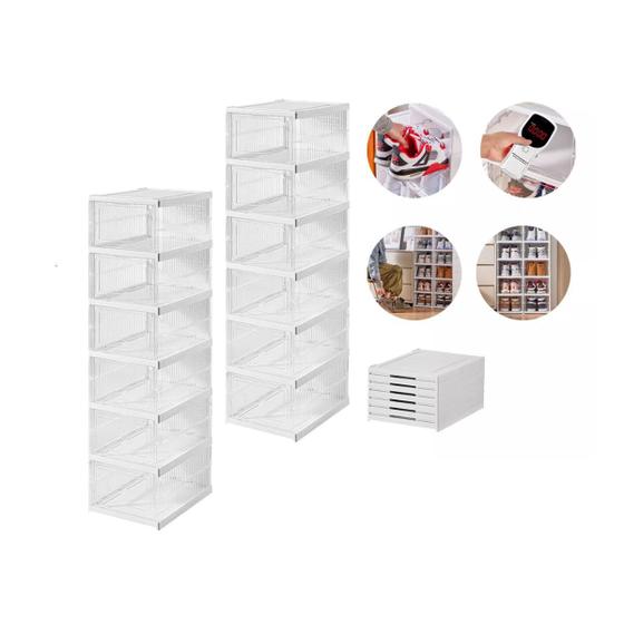 Imagem de 2 Sapateira Vertical Organizadora Dobrável Modular 6 Andares