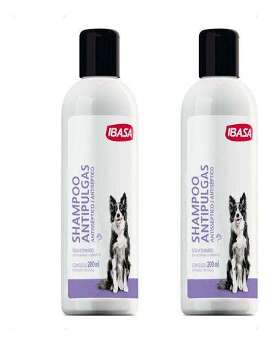 Imagem de 2 Shampoo Ibasa Antipulgas Ibapet Para Cachorro E Gato 200ml