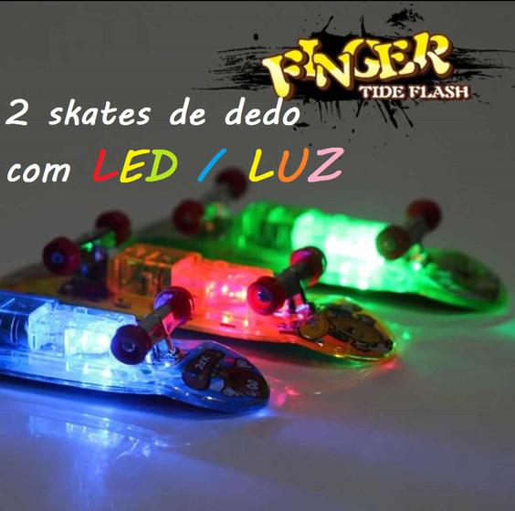 Imagem de 2 Skate de Dedo com Luz Skate de dedo com Led Brinquedo Radical