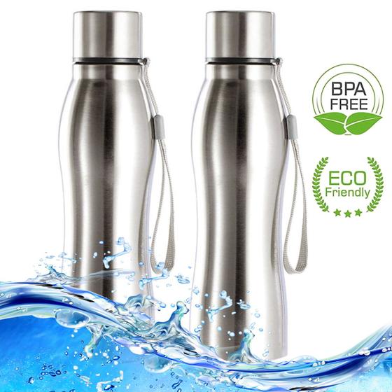 2 Squeeze Garrafa Aço Inox Escovado 600ml Trilha Academia Menor preço em 2 Squeeze Garrafa Aço Inox Escovado 600ml Trilha Academia