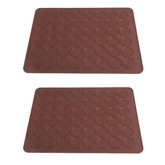 Imagem de 2 Tapete de Silicone Antiaderente c/ 48 Cavidades p/ Macaron