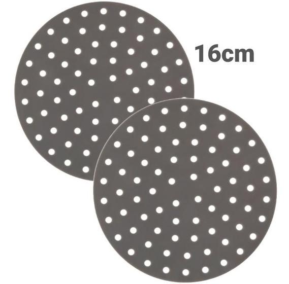 Imagem de 2 Tapetes Forro Protetor Silicone Air Fryer  Elétrica 16 cm