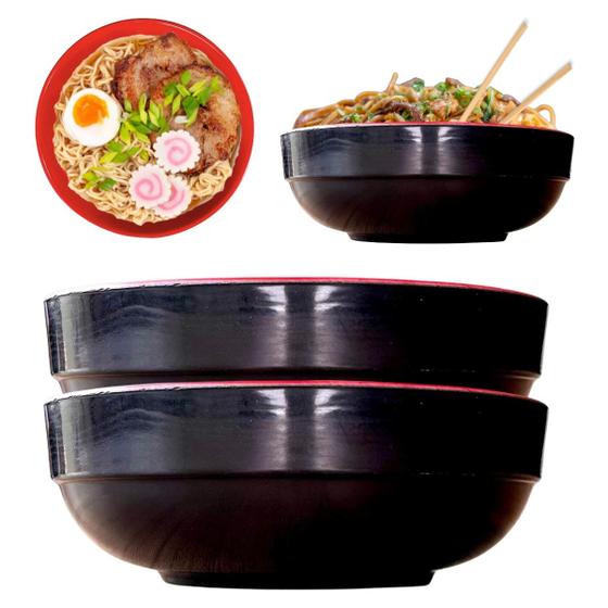 Imagem de 2 Tigelas Japonesa Bowl Oriental Melamina 1,1 L Cumbuca Owan