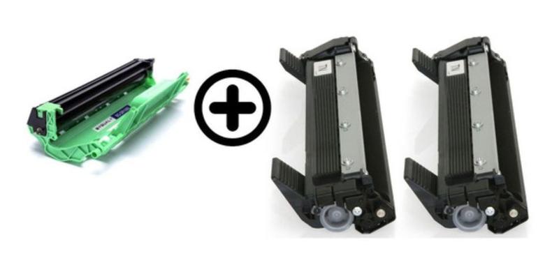 Imagem de 2 Toner Para Brother Tn1060 Tn 1060 Dcp-1602 Dcp-1512 Dcp-1617 + Cilindro