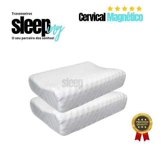 Imagem de 2 Travesseiro Cervical Pillow Magnetico Ortopedico Original