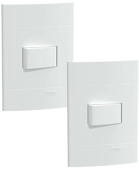 Imagem de 2 un conjunto interruptor simples lunare 10a 250v schneider