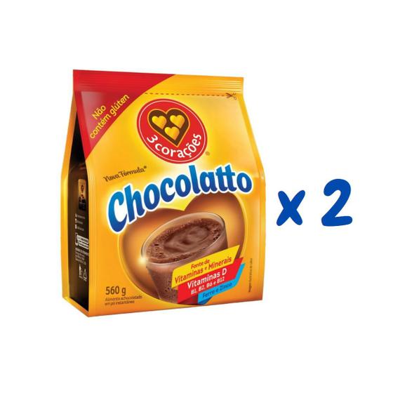 Imagem de 2 unidades de Achocolatado em Pó Chocolatto Três Corações
