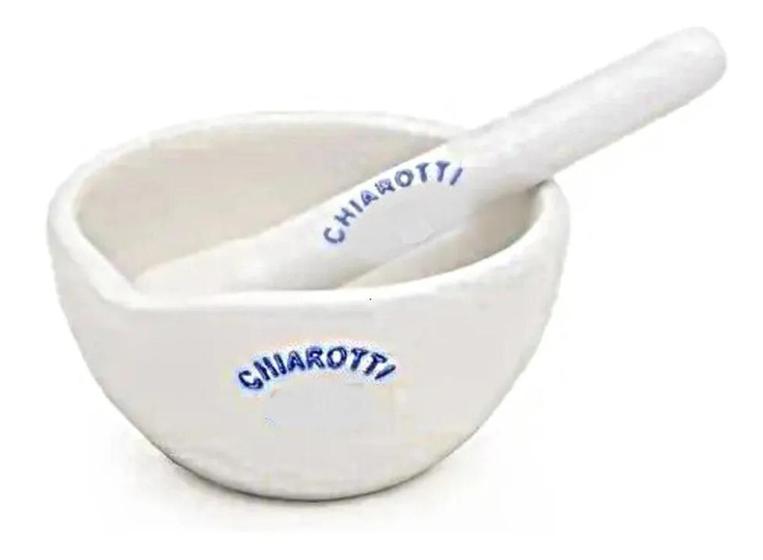 Imagem de 2 Unidades Gral Com Pistilo Em Porcelana 60ml - Chiarotti