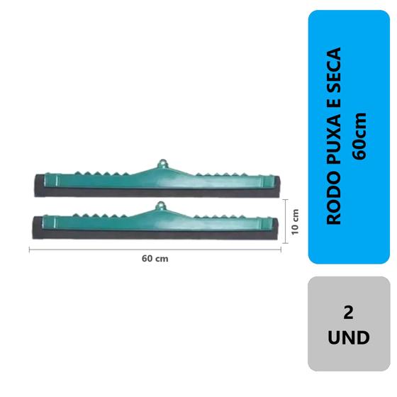 Imagem de 2 Unidades Rodo Para Limpeza Grande Eva Duplo 60 Cm Puxa E Seca Multiuso Sem Cabo