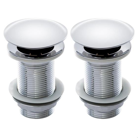 Imagem de 2 Válvulas Click Up De Inox Ralo P/ Cuba Vidro E Louça