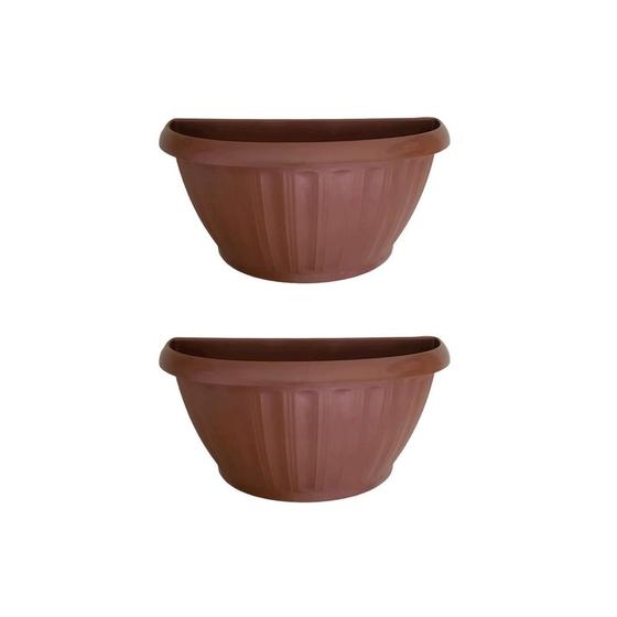 Imagem de 2 Vaso Decorativo Plástico de Parede p/ Flores Plantas 820ML