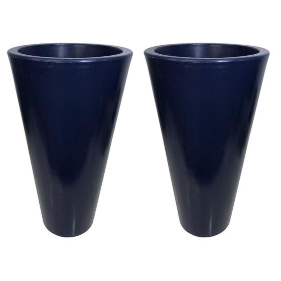 Imagem de 2 Vaso Liso Com Brilho Decorativo De Polietileno Para Plantas E Flores 