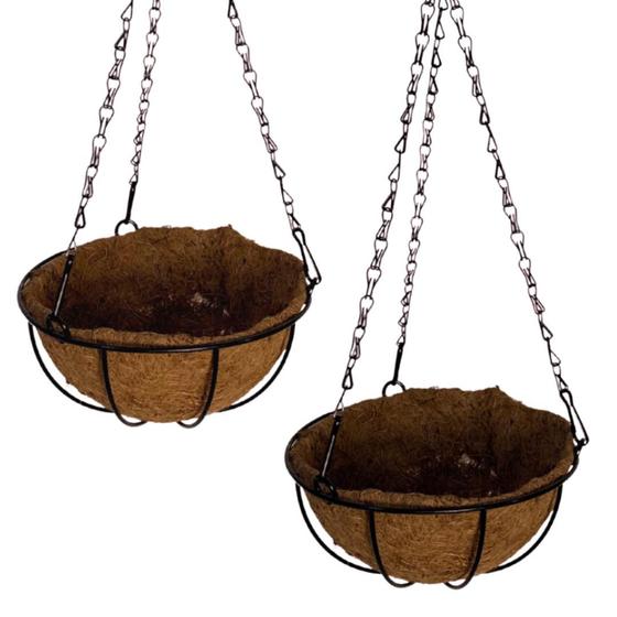 2 Vasos de Fibra de Coco 35cm Plantas Suspenso com Corrente Menor preço em 2 Vasos de Fibra de Coco 35cm Plantas Suspenso com Corrente