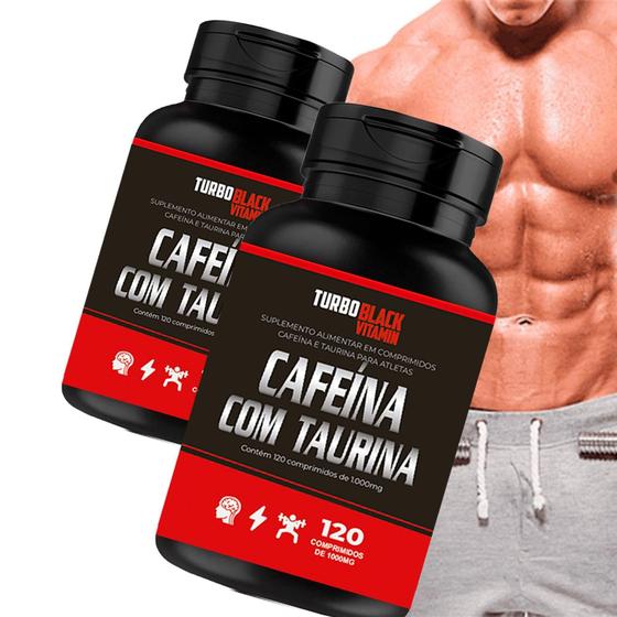 Imagem de 2 X Cafeína Com Taurina Turbo Black 240 Comprimidos 1000 Mg - Turbo Black Vitamin