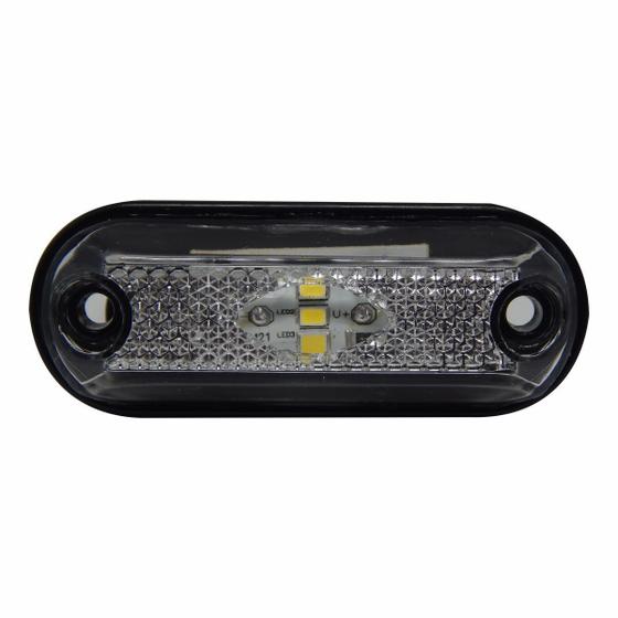 Imagem de 2 x Lanterna Delimitadora Lateral Carreta Caminhão Baú 3leds Cristal