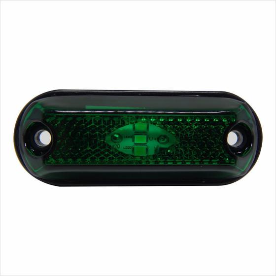 Imagem de 2 x Lanterna Delimitadora Lateral Carreta Caminhão Baú 3leds Esmeralda (Verde)