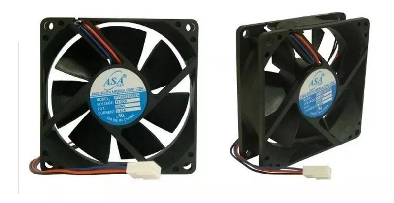 Imagem de 2 X Micro Ventilador 80x80x25  Asafan Cooler 12v  80mm