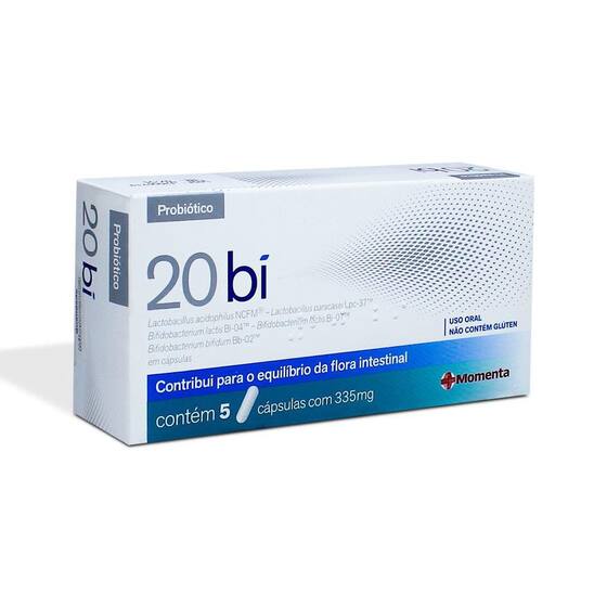 20 bi Probiótico com 5 cápsulas - Momenta - Lactobacilos - Magazine Luiza