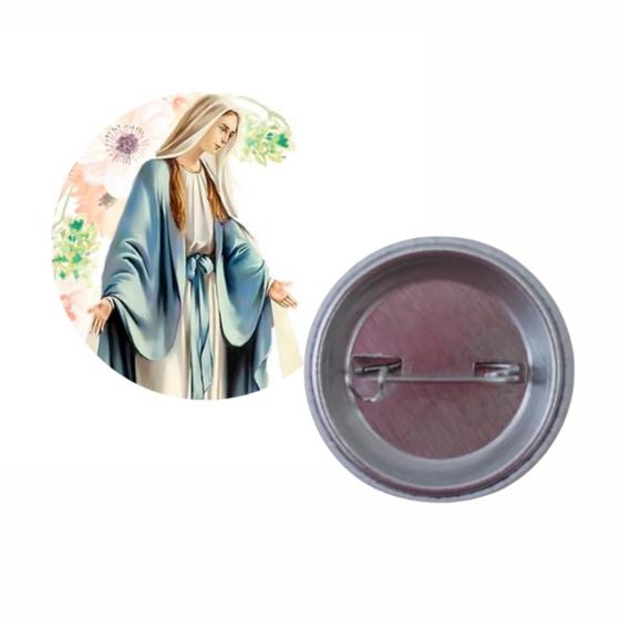 Imagem de 20 bottons broches Nossa Senhora das Graças católicos 2,5cm